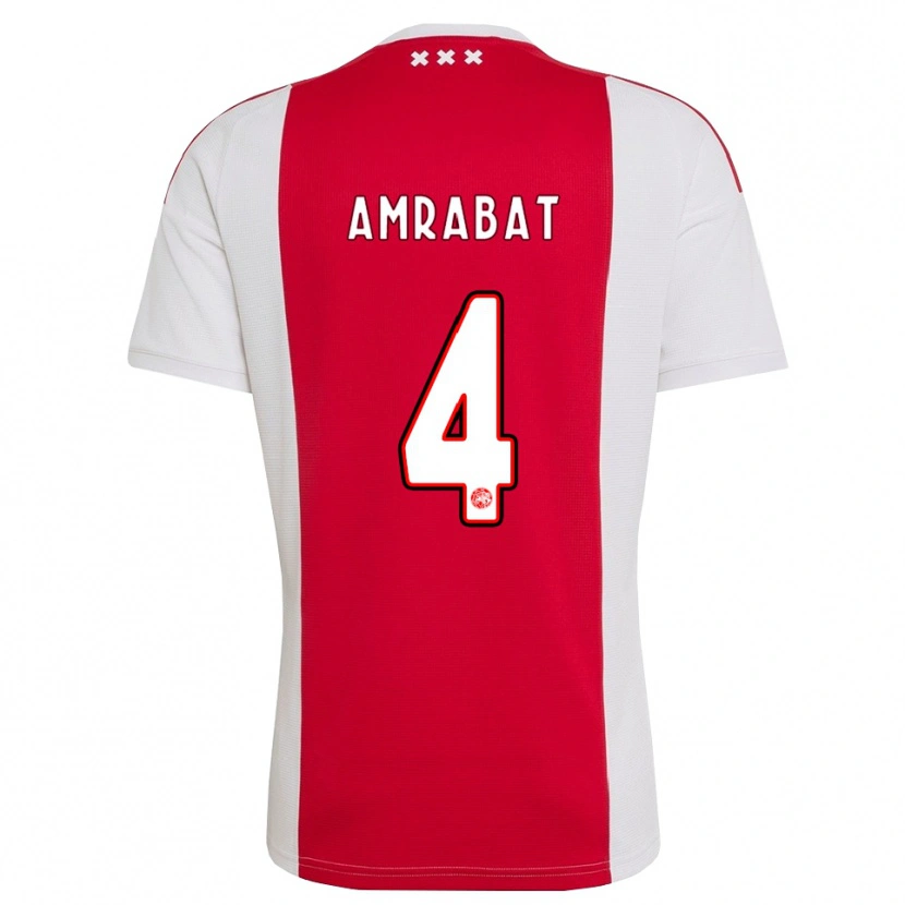 Danxen Homem Camisola Sofyan Amrabat #4 Vermelho Branco Amarelo Principal 2026/27 Camisa Brasil