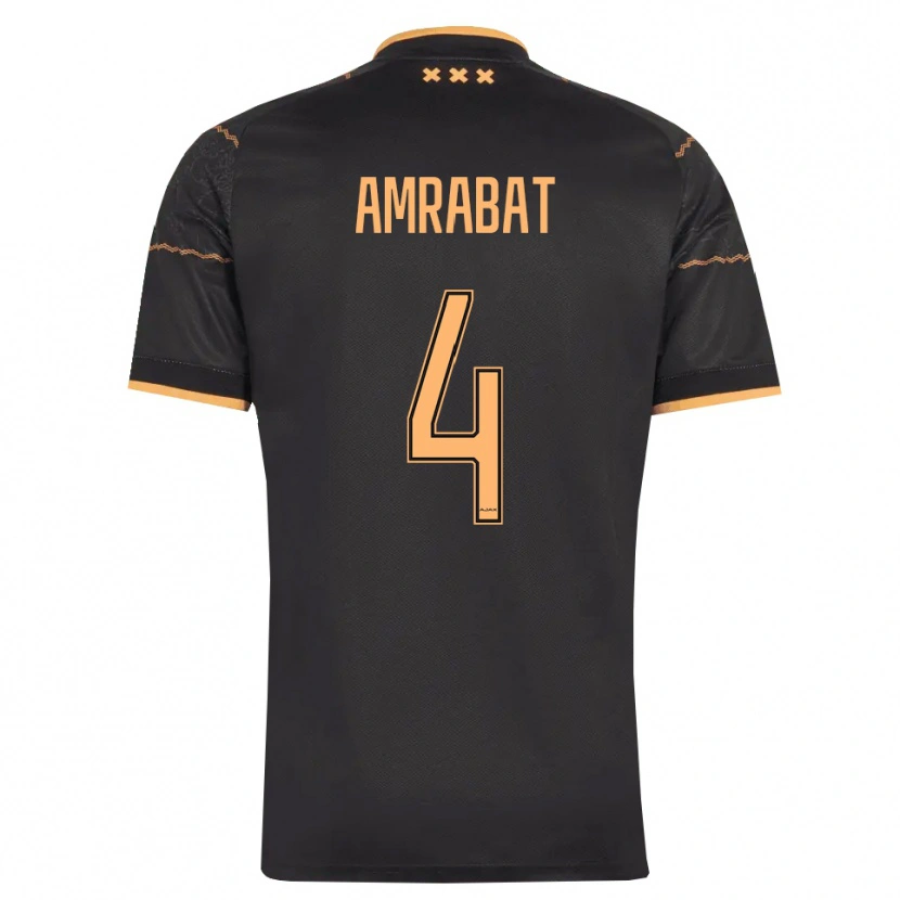 Danxen Homem Camisola Sofyan Amrabat #4 Preto Laranja Alternativa 2026/27 Camisa Brasil