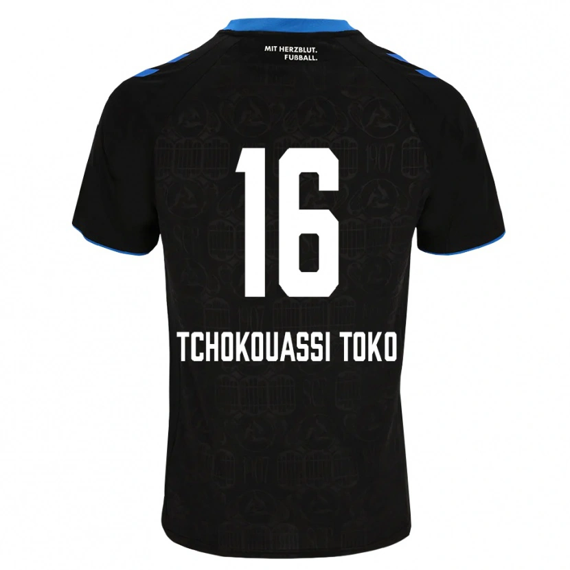 Danxen Mulher Camisola Daryl Tchokouassi Toko #16 Preto Branco Vermelho Principal 2026/27 Camisa Brasil