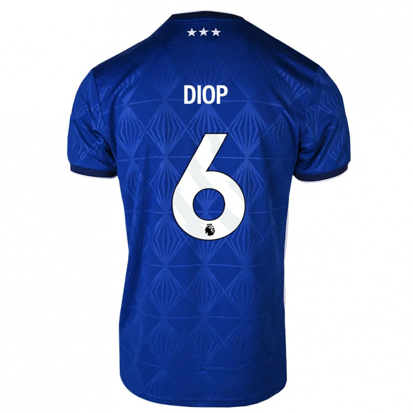 Danxen Mulher Camisola Issa Diop #6 Azul Médio Branco Vermelho Principal 2026/27 Camisa Brasil