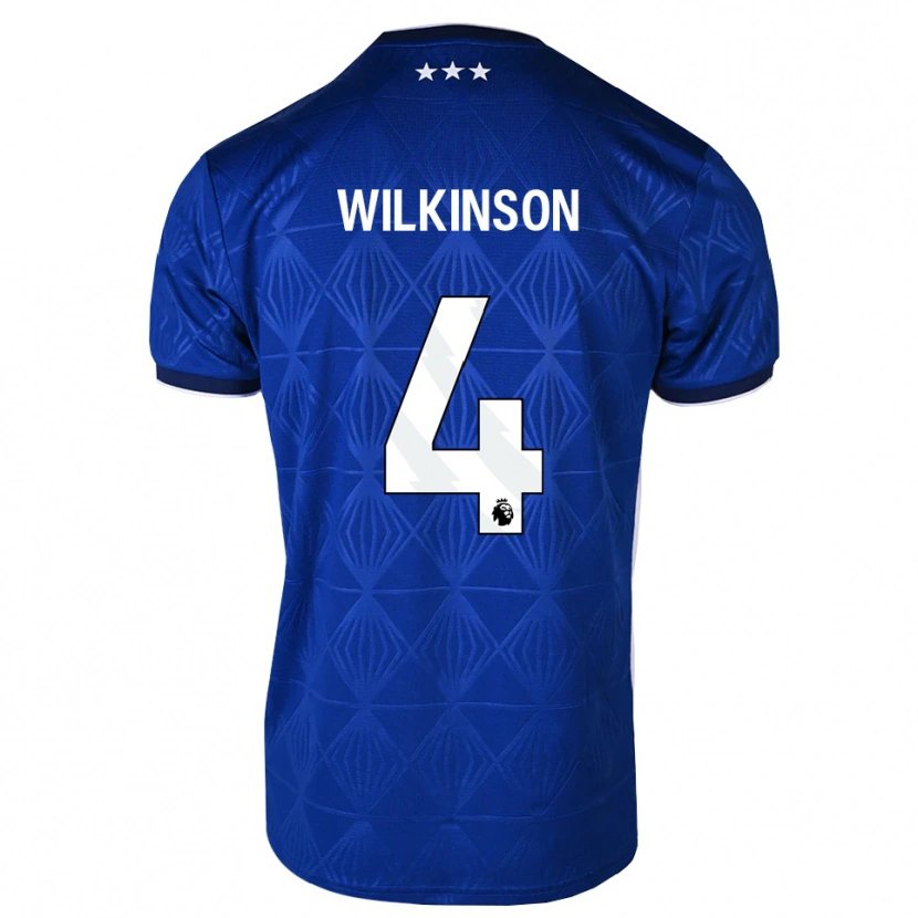 Danxen Mulher Camisola Oliver Wilkinson #4 Azul Médio Branco Vermelho Principal 2026/27 Camisa Brasil