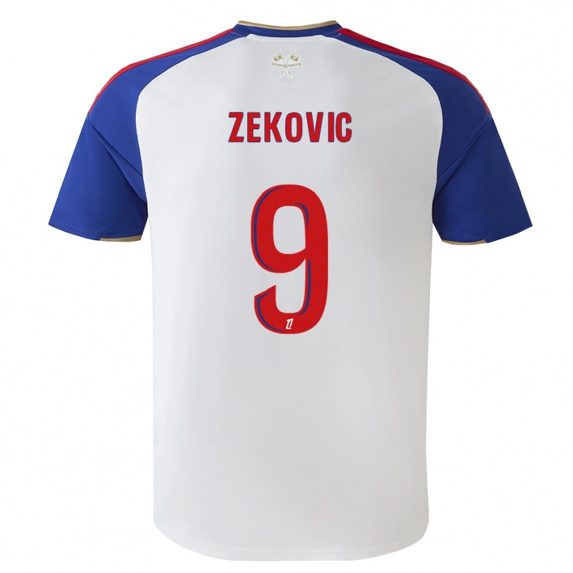 Danxen Mulher Camisola Bojan Zekovic #9 Azul Real Vermelho Branco Principal 2026/27 Camisa Brasil