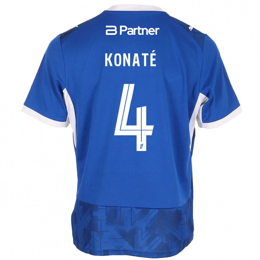 Danxen Mulher Camisola Djibril Konaté #4 Azul Médio Branco Principal 2026/27 Camisa Brasil