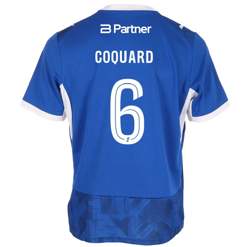 Danxen Mulher Camisola Alexis Coquard #6 Azul Médio Branco Principal 2026/27 Camisa Brasil