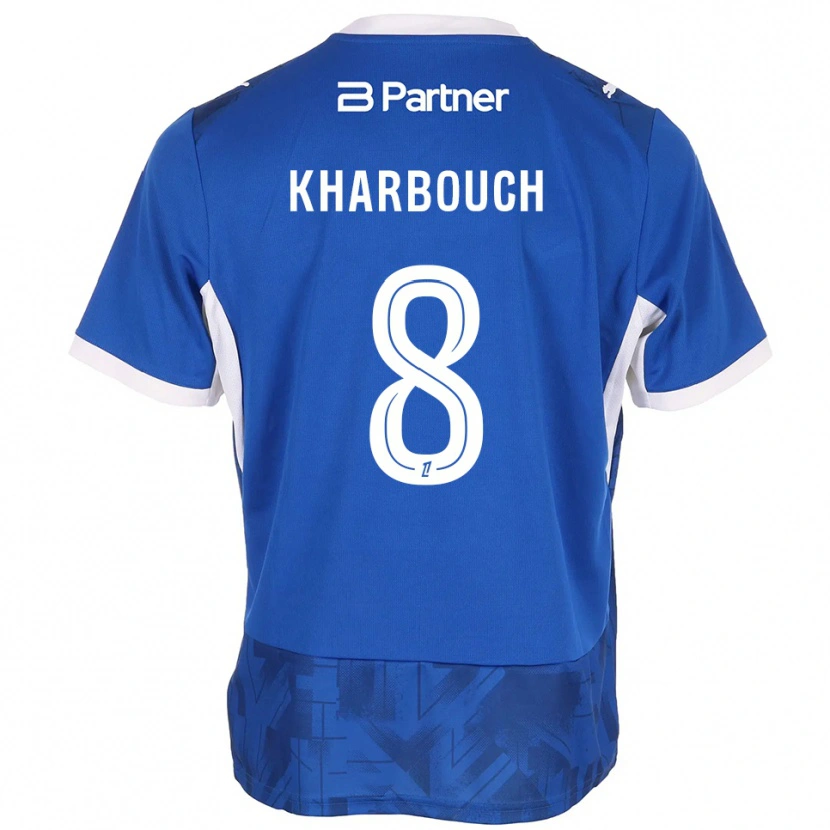 Danxen Mulher Camisola Yanis Kharbouch #8 Azul Médio Branco Principal 2026/27 Camisa Brasil