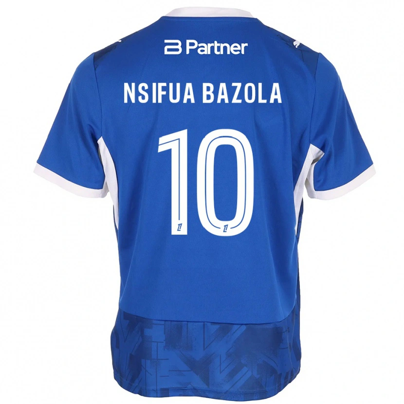 Danxen Mulher Camisola Preston Nsifua Bazola #10 Azul Médio Branco Principal 2026/27 Camisa Brasil
