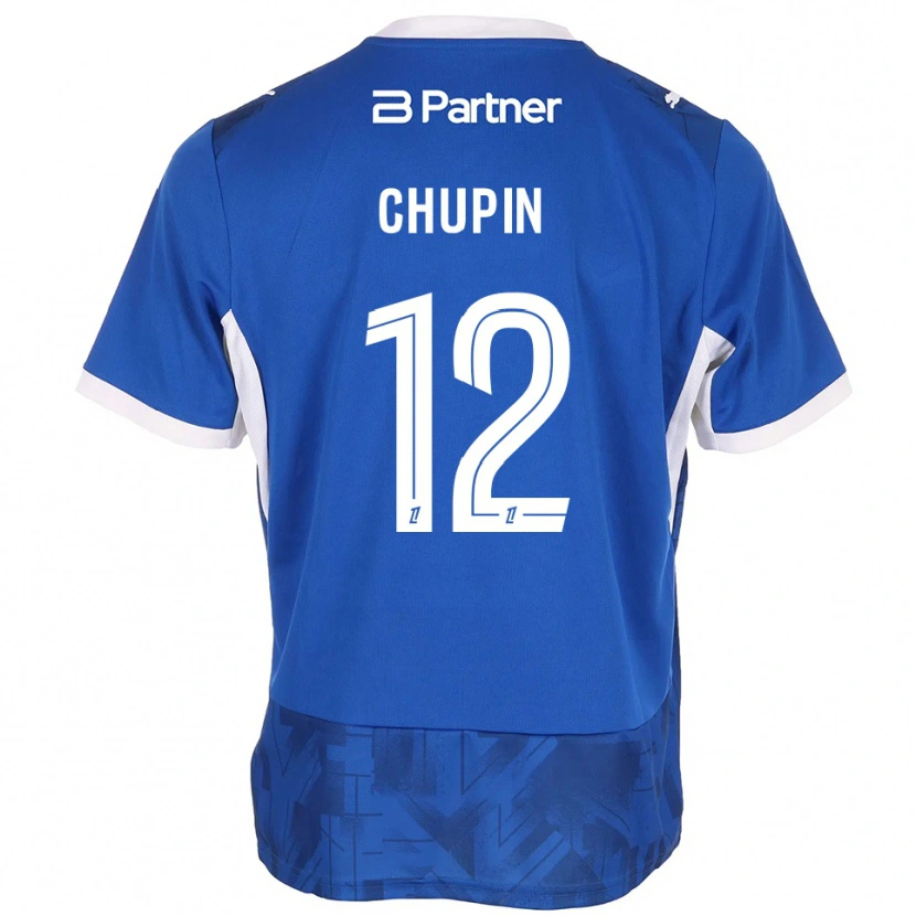 Danxen Mulher Camisola Tom Chupin #12 Azul Médio Branco Principal 2026/27 Camisa Brasil