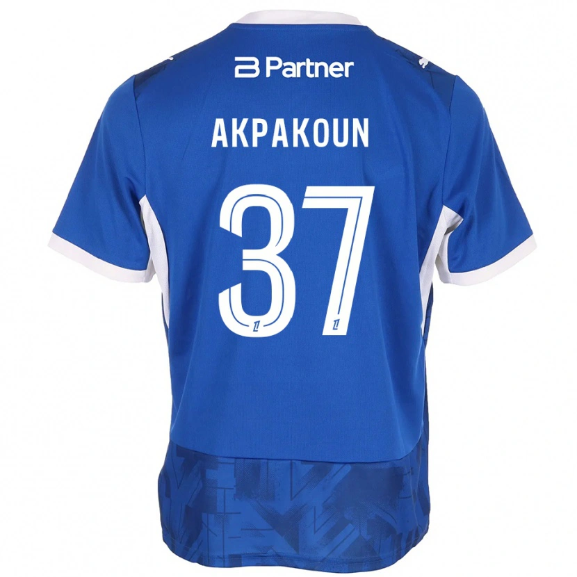 Danxen Mulher Camisola Tom Akpakoun #37 Azul Médio Branco Principal 2026/27 Camisa Brasil