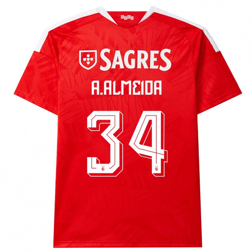 Danxen Mulher Camisola Andre Almeida #34 Vermelho Branco Amarelo Principal 2026/27 Camisa Brasil