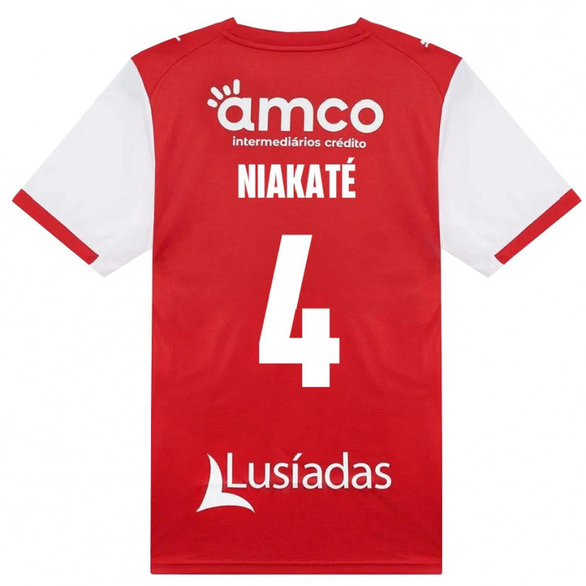 Danxen Mulher Camisola Sikou Niakaté #4 Branco Vermelho Preto Principal 2026/27 Camisa Brasil