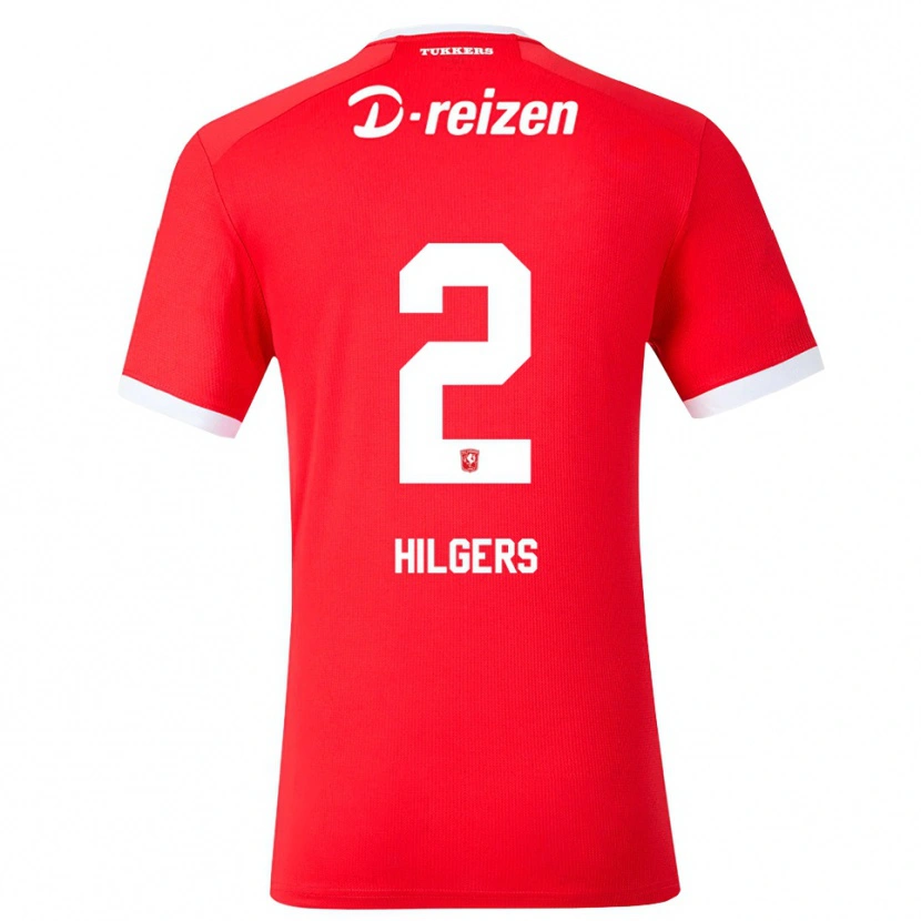 Danxen Mulher Camisola Mees Hilgers #2 Vermelho Branco Principal 2026/27 Camisa Brasil