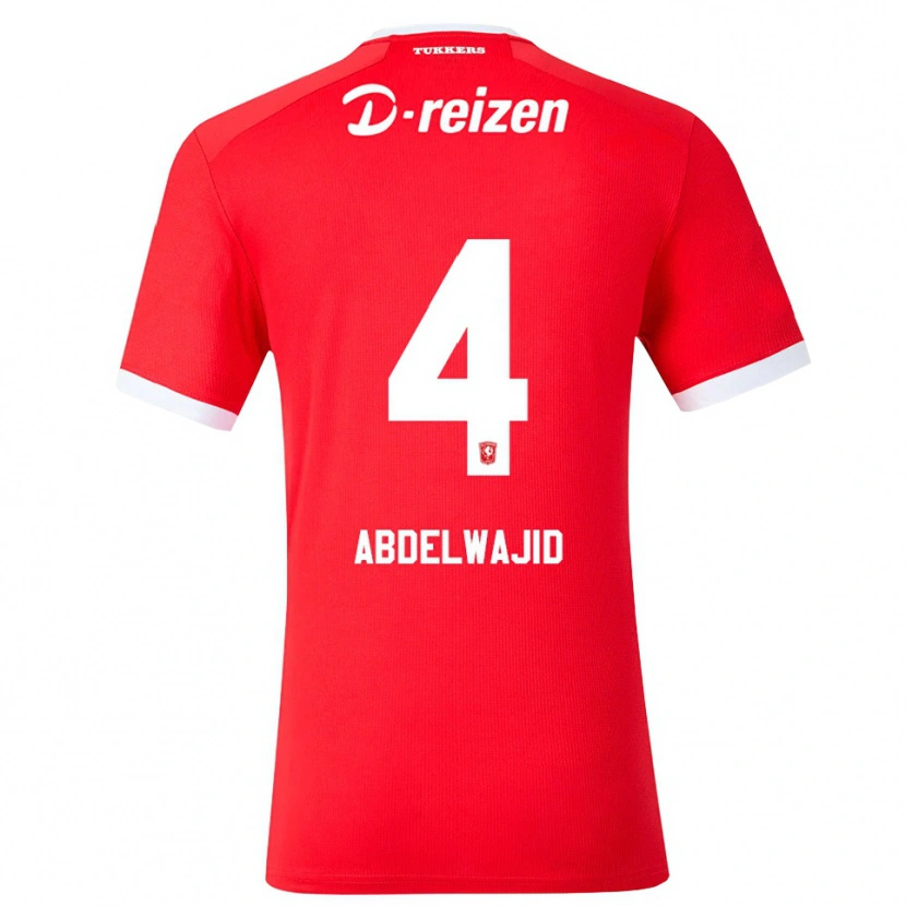 Danxen Mulher Camisola Naoufal Abdelwajid #4 Vermelho Branco Principal 2026/27 Camisa Brasil