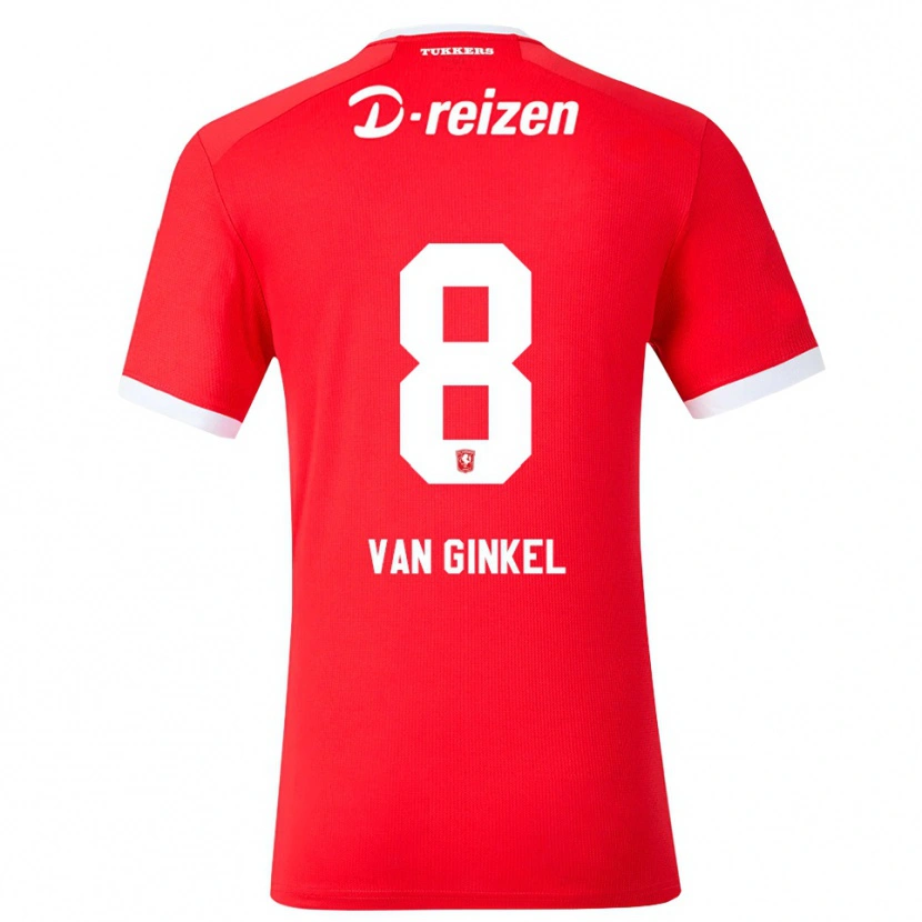 Danxen Mulher Camisola Danique Van Ginkel #8 Vermelho Branco Principal 2026/27 Camisa Brasil