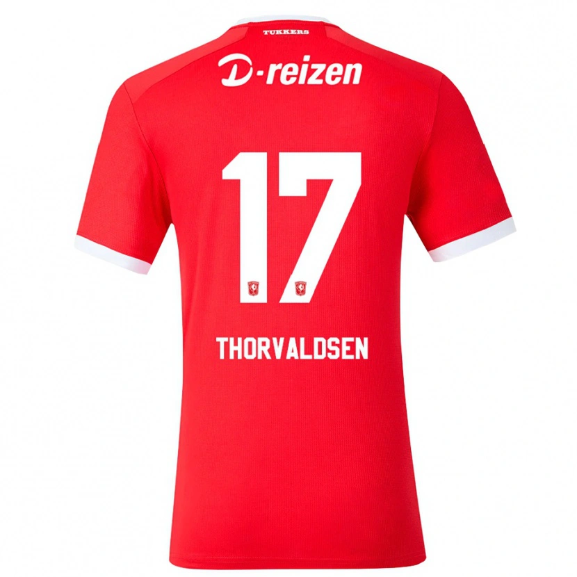 Danxen Mulher Camisola Filip Thorvaldsen #17 Vermelho Branco Principal 2026/27 Camisa Brasil