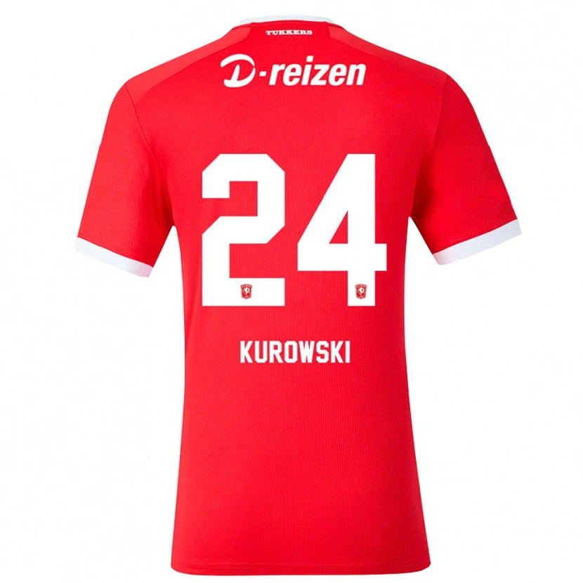 Danxen Mulher Camisola Krzysztof Kurowski #24 Vermelho Branco Principal 2026/27 Camisa Brasil