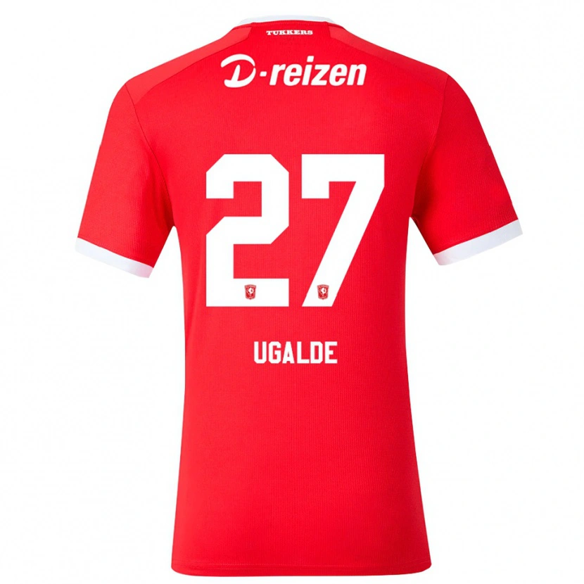 Danxen Mulher Camisola Manfred Ugalde #27 Vermelho Branco Principal 2026/27 Camisa Brasil