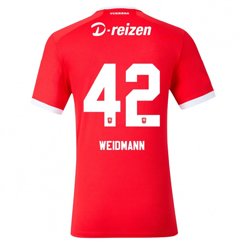 Danxen Mulher Camisola Daouda Weidmann #42 Vermelho Branco Principal 2026/27 Camisa Brasil
