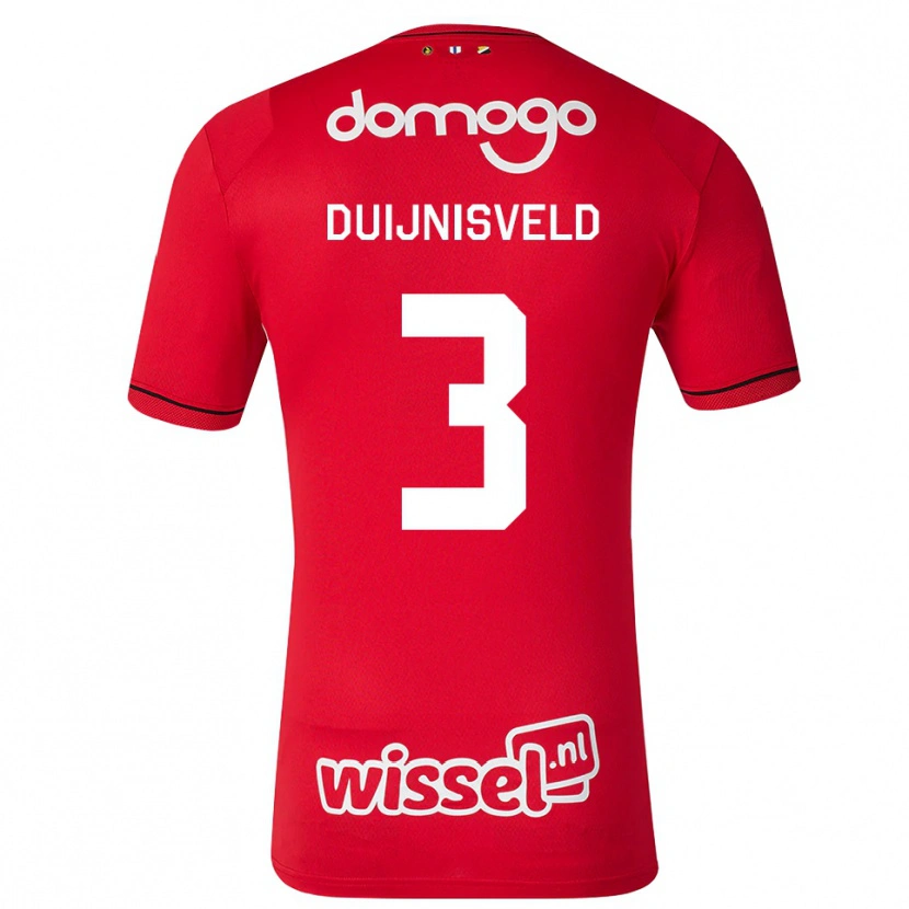 Danxen Mulher Camisola Owen Duijnisveld #3 Vermelho Branco Preto Principal 2026/27 Camisa Brasil