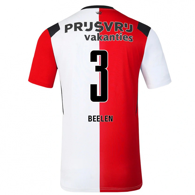 Danxen Mulher Camisola Thomas Beelen #3 Vermelho Branco Preto Principal 2026/27 Camisa Brasil