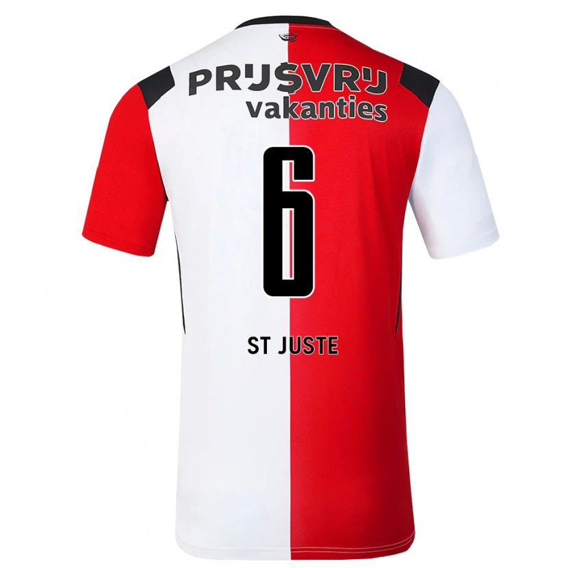 Danxen Mulher Camisola Jeremiah St. Juste #6 Vermelho Branco Preto Principal 2026/27 Camisa Brasil