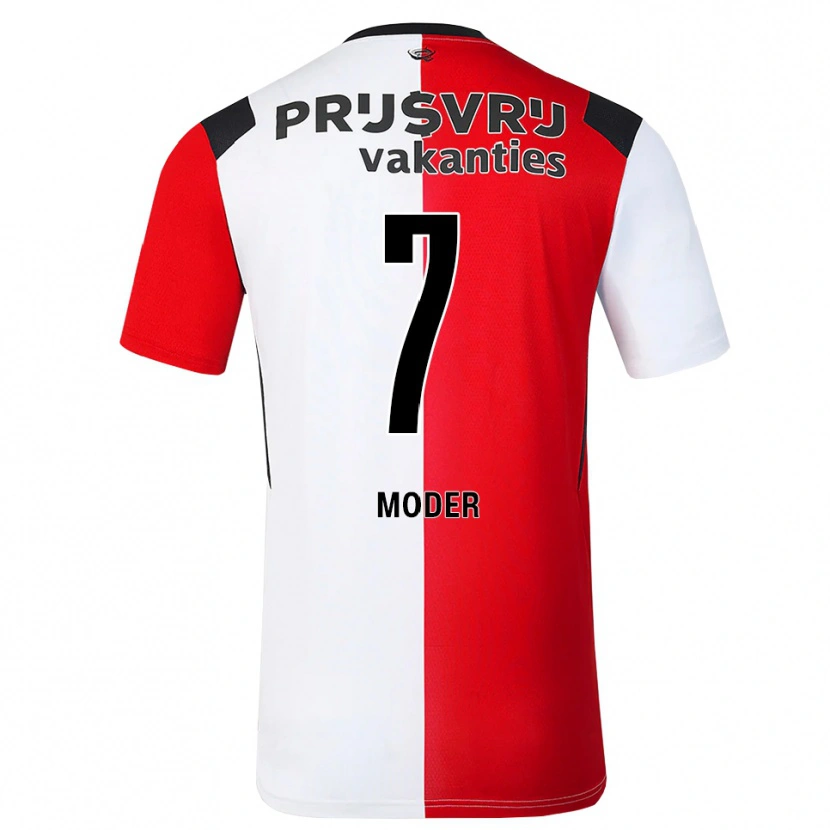 Danxen Mulher Camisola Jakub Moder #7 Vermelho Branco Preto Principal 2026/27 Camisa Brasil