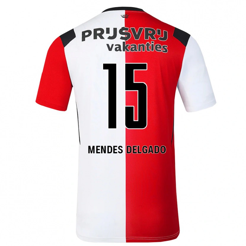 Danxen Mulher Camisola Jayden Mendes Delgado #15 Vermelho Branco Preto Principal 2026/27 Camisa Brasil