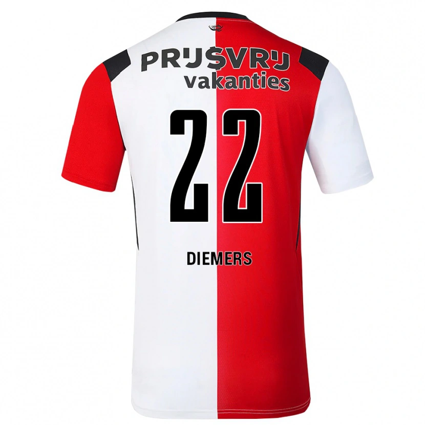 Danxen Mulher Camisola Mark Diemers #22 Vermelho Branco Preto Principal 2026/27 Camisa Brasil