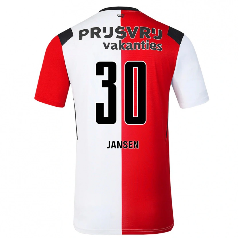 Danxen Mulher Camisola Thijs Jansen #30 Vermelho Branco Preto Principal 2026/27 Camisa Brasil