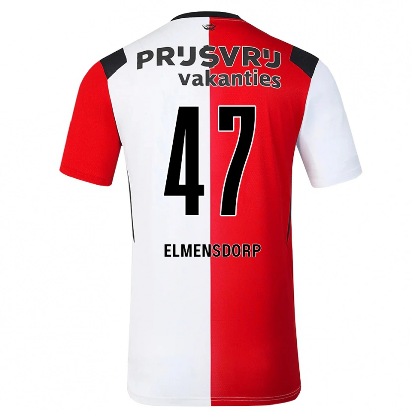 Danxen Mulher Camisola Paris Elmensdorp #47 Vermelho Branco Preto Principal 2026/27 Camisa Brasil