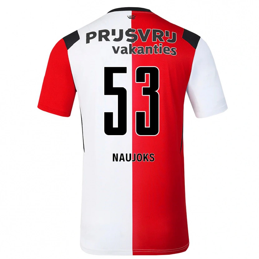 Danxen Mulher Camisola Noah Naujoks #53 Vermelho Branco Preto Principal 2026/27 Camisa Brasil