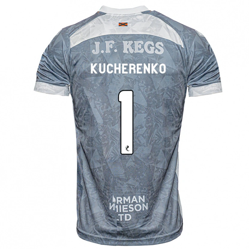 Danxen Mulher Camisola Yevgeniy Kucherenko #1 Cinza Ardósia Claro Alternativa 2026/27 Camisa Brasil