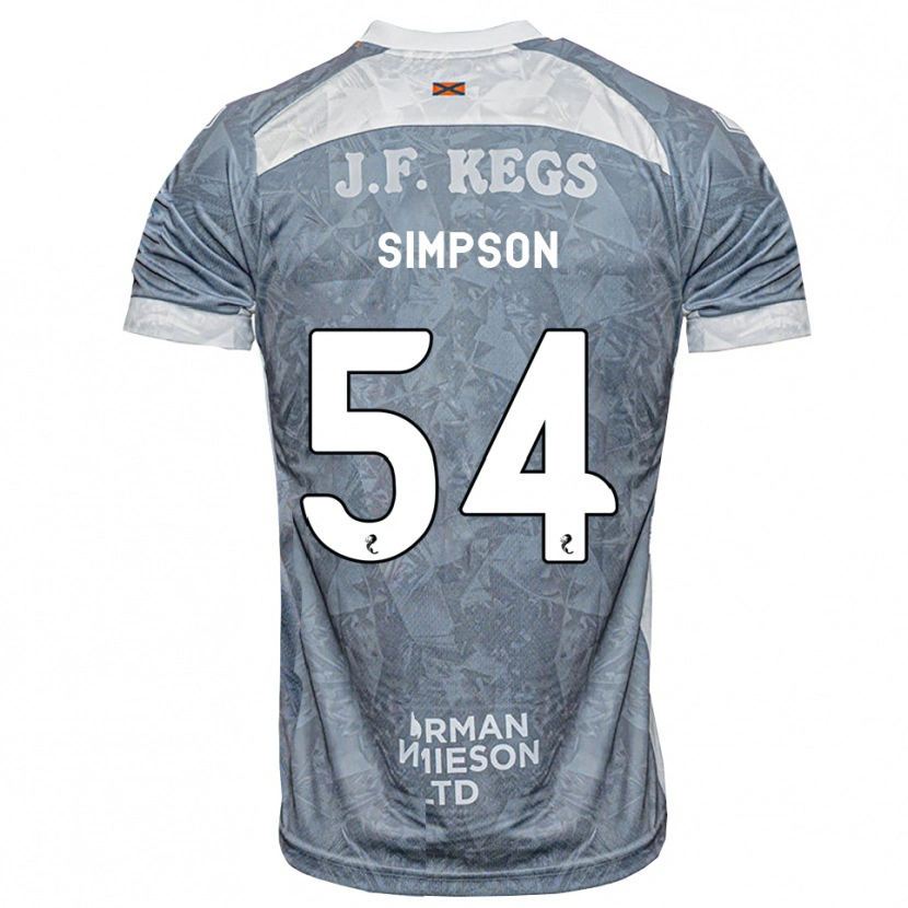 Danxen Mulher Camisola Finlay Simpson #54 Cinza Ardósia Claro Alternativa 2026/27 Camisa Brasil