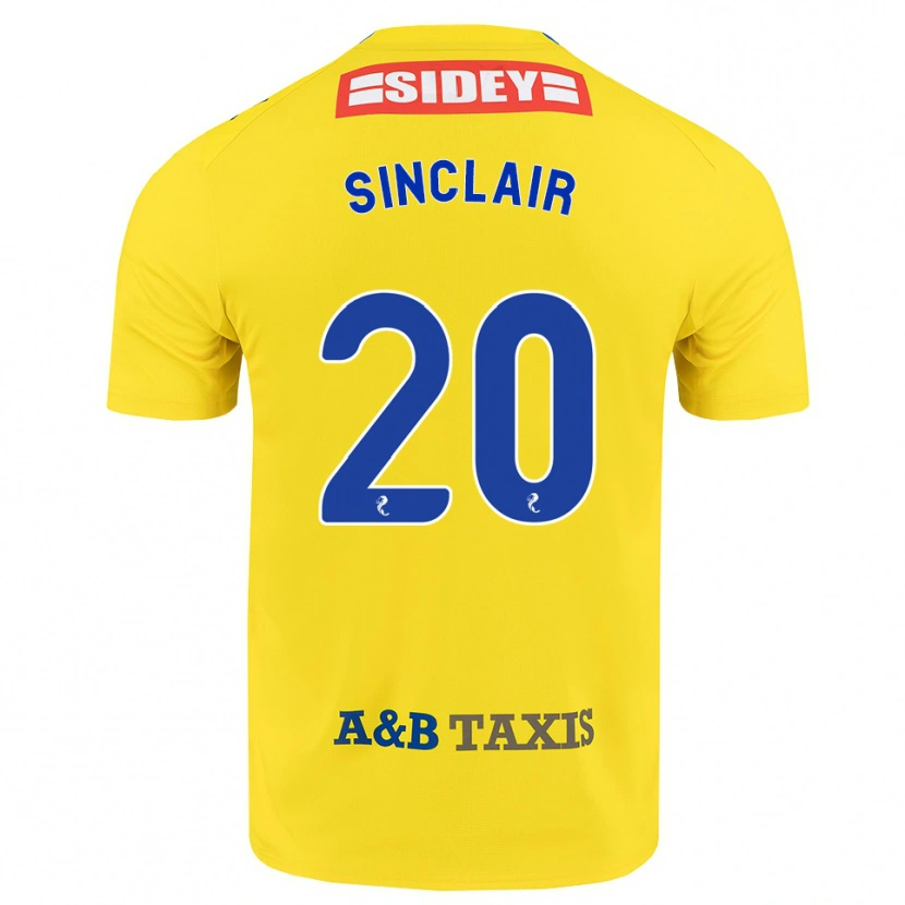 Danxen Mulher Camisola Ross Sinclair #20 Amarelo Azul Preto Alternativa 2026/27 Camisa Brasil