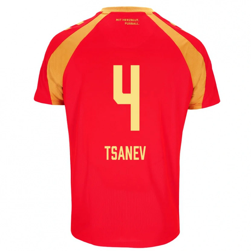 Danxen Mulher Camisola Simeon Tsanev #4 Vermelho Laranja Preto Alternativa 2026/27 Camisa Brasil