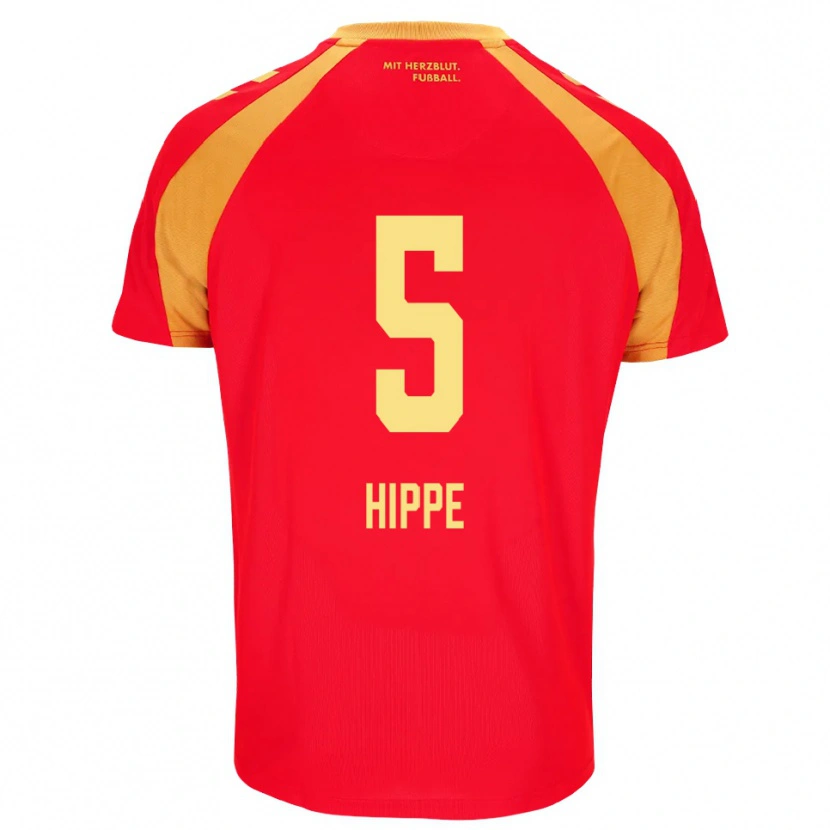 Danxen Mulher Camisola Maximilian Hippe #5 Vermelho Laranja Preto Alternativa 2026/27 Camisa Brasil