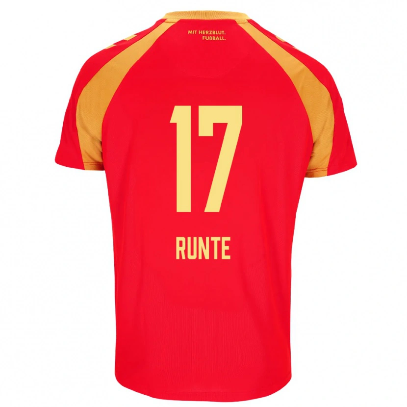 Danxen Mulher Camisola Marlon Runte #17 Vermelho Laranja Preto Alternativa 2026/27 Camisa Brasil