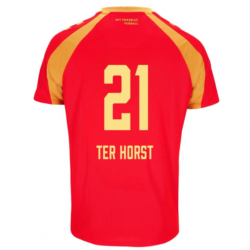 Danxen Mulher Camisola Jano Ter Horst #21 Vermelho Laranja Preto Alternativa 2026/27 Camisa Brasil