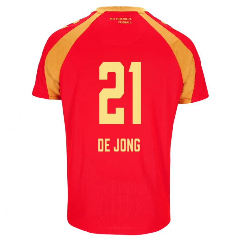 Danxen Mulher Camisola Travis De Jong #21 Vermelho Laranja Preto Alternativa 2026/27 Camisa Brasil
