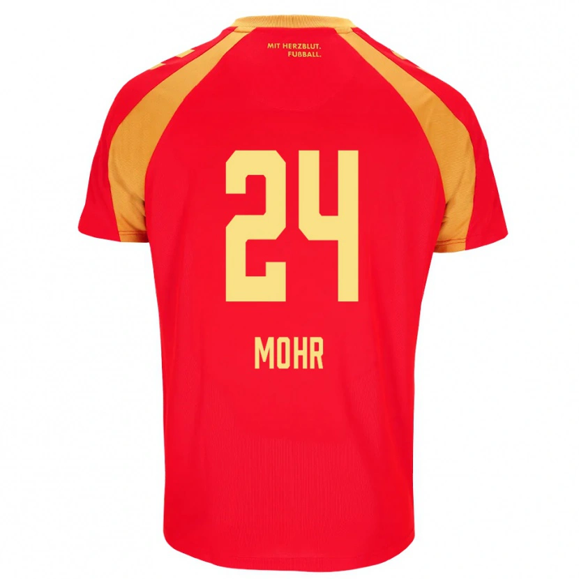 Danxen Mulher Camisola Niklas Mohr #24 Vermelho Laranja Preto Alternativa 2026/27 Camisa Brasil