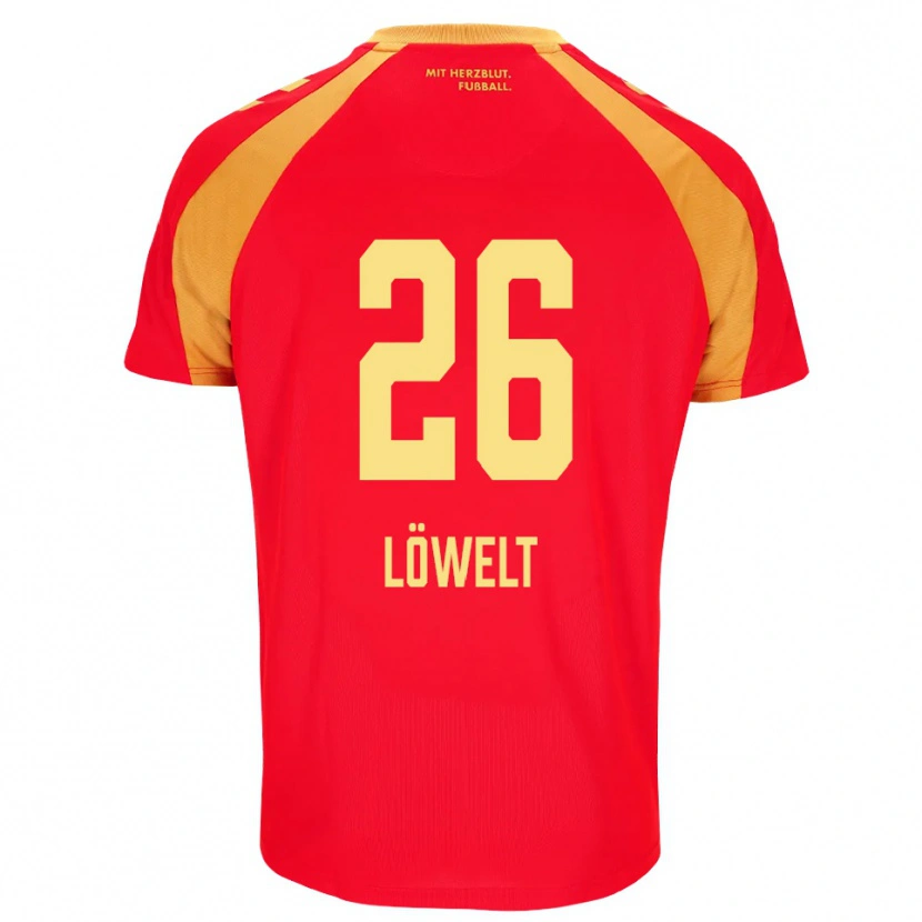 Danxen Mulher Camisola Luca Löwelt #26 Vermelho Laranja Preto Alternativa 2026/27 Camisa Brasil