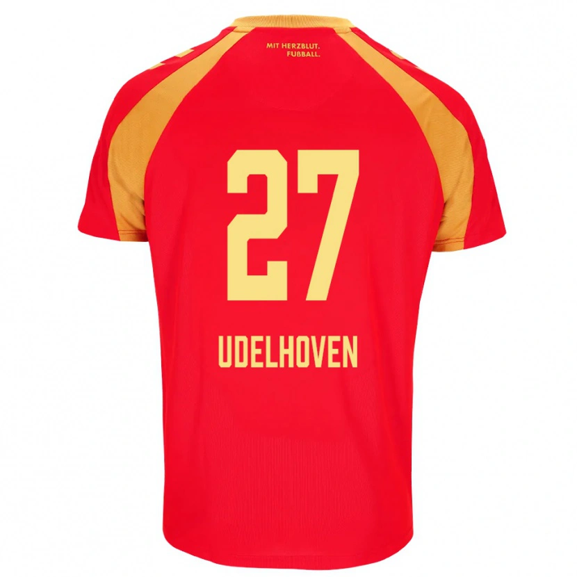 Danxen Mulher Camisola Joel Udelhoven #27 Vermelho Laranja Preto Alternativa 2026/27 Camisa Brasil