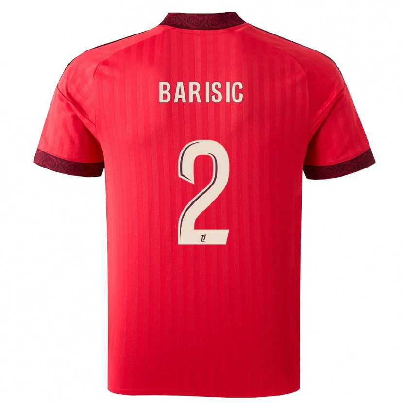 Danxen Mulher Camisola Teo Barisic #2 Borgonha Vermelho Branco Alternativa 2026/27 Camisa Brasil