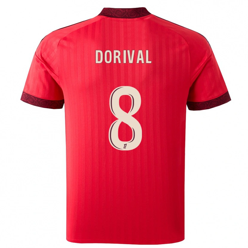 Danxen Mulher Camisola Pierre Dorival #8 Borgonha Vermelho Branco Alternativa 2026/27 Camisa Brasil