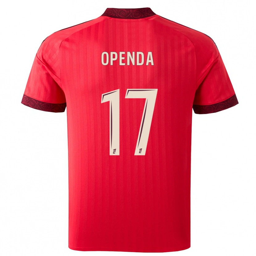 Danxen Mulher Camisola Loïs Openda #17 Borgonha Vermelho Branco Alternativa 2026/27 Camisa Brasil