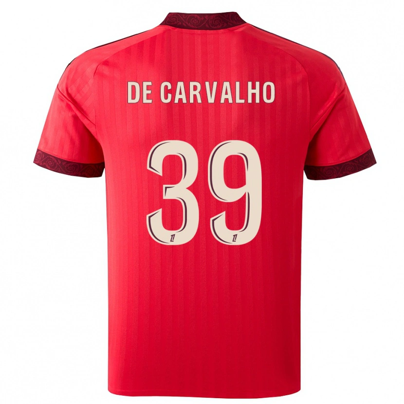 Danxen Mulher Camisola Mathys De Carvalho #39 Borgonha Vermelho Branco Alternativa 2026/27 Camisa Brasil