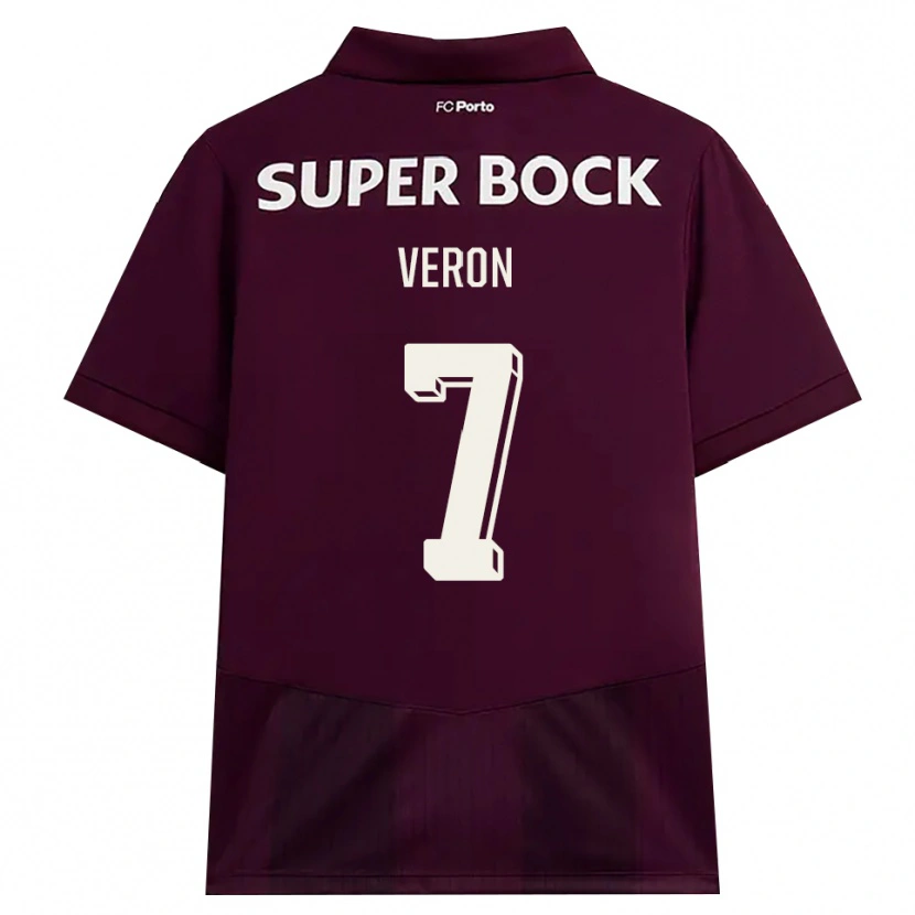 Danxen Mulher Camisola Gabriel Veron #7 Borgonha Branco Alternativa 2026/27 Camisa Brasil