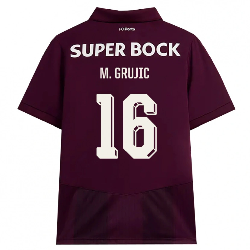 Danxen Mulher Camisola Marko Grujic #16 Borgonha Branco Alternativa 2026/27 Camisa Brasil