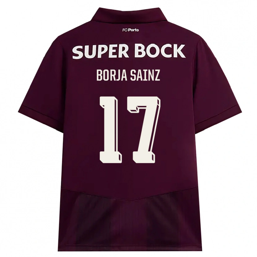 Danxen Mulher Camisola Borja Sainz #17 Borgonha Branco Alternativa 2026/27 Camisa Brasil