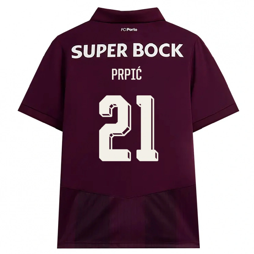 Danxen Mulher Camisola Dominik Prpić #21 Borgonha Branco Alternativa 2026/27 Camisa Brasil