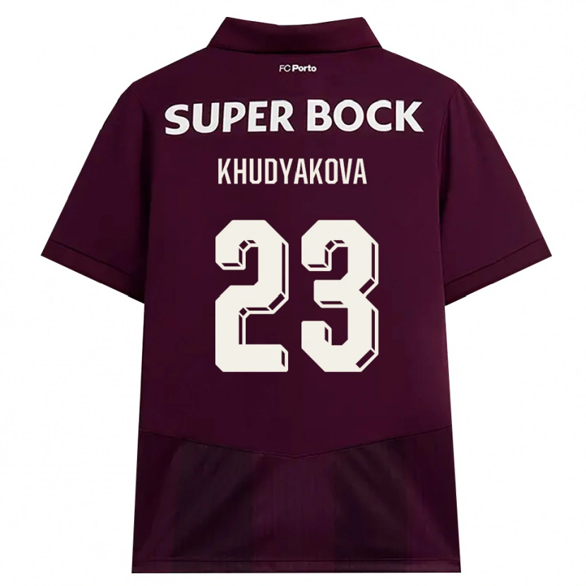 Danxen Mulher Camisola Verónica Khudyakova #23 Borgonha Branco Alternativa 2026/27 Camisa Brasil